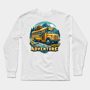 Adventurous Road Trip, Bus Adventure Long Sleeve T-Shirt